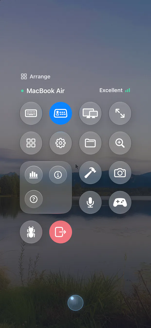 Remio 3.4 Control Board on iPhone with the Game mode switch