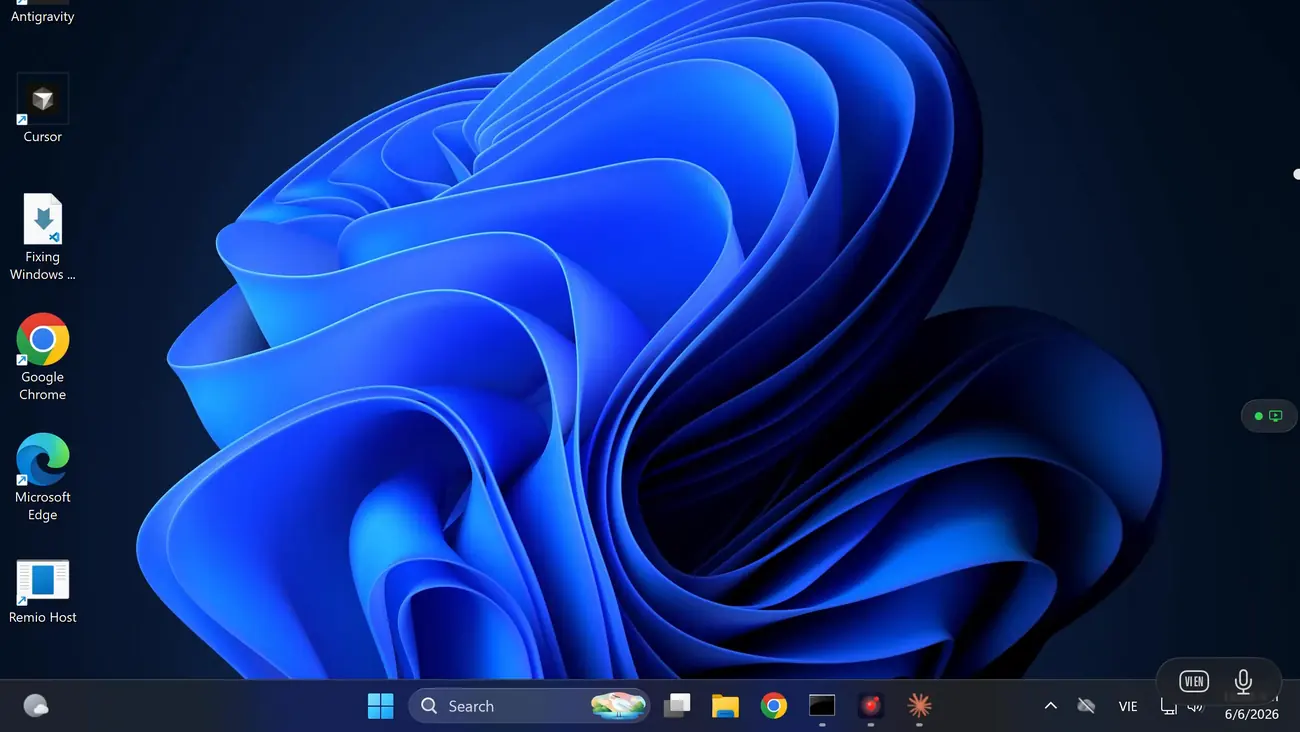 Remio host running on a Windows PC